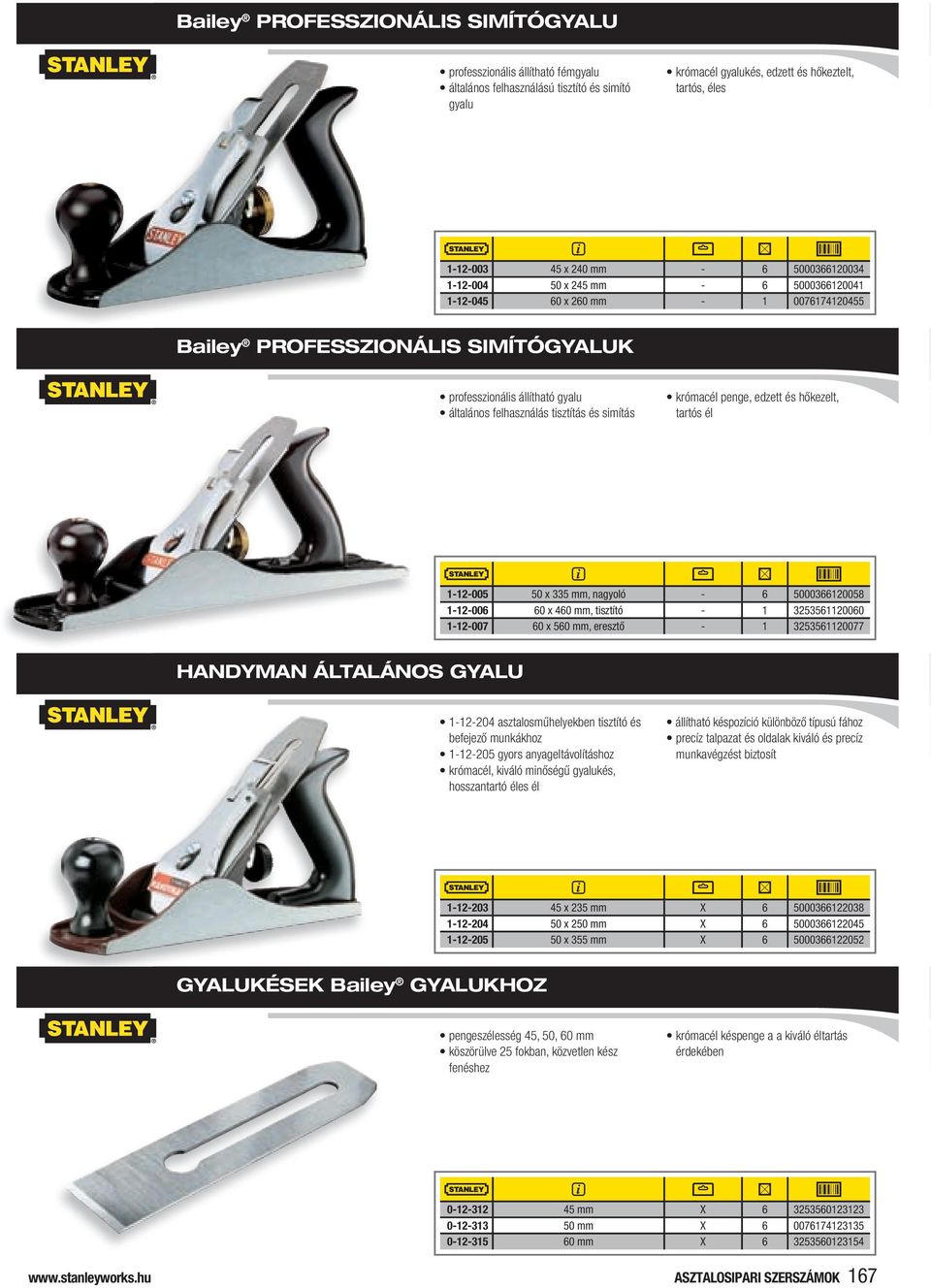 simítás krómacél penge, edzett és hőkezelt, tartós él 1-12-005 50 x 335 mm, nagyoló - 6 5000366120058 1-12-006 60 x 460 mm, tisztító - 1 3253561120060 1-12-007 60 x 560 mm, eresztő - 1 3253561120077