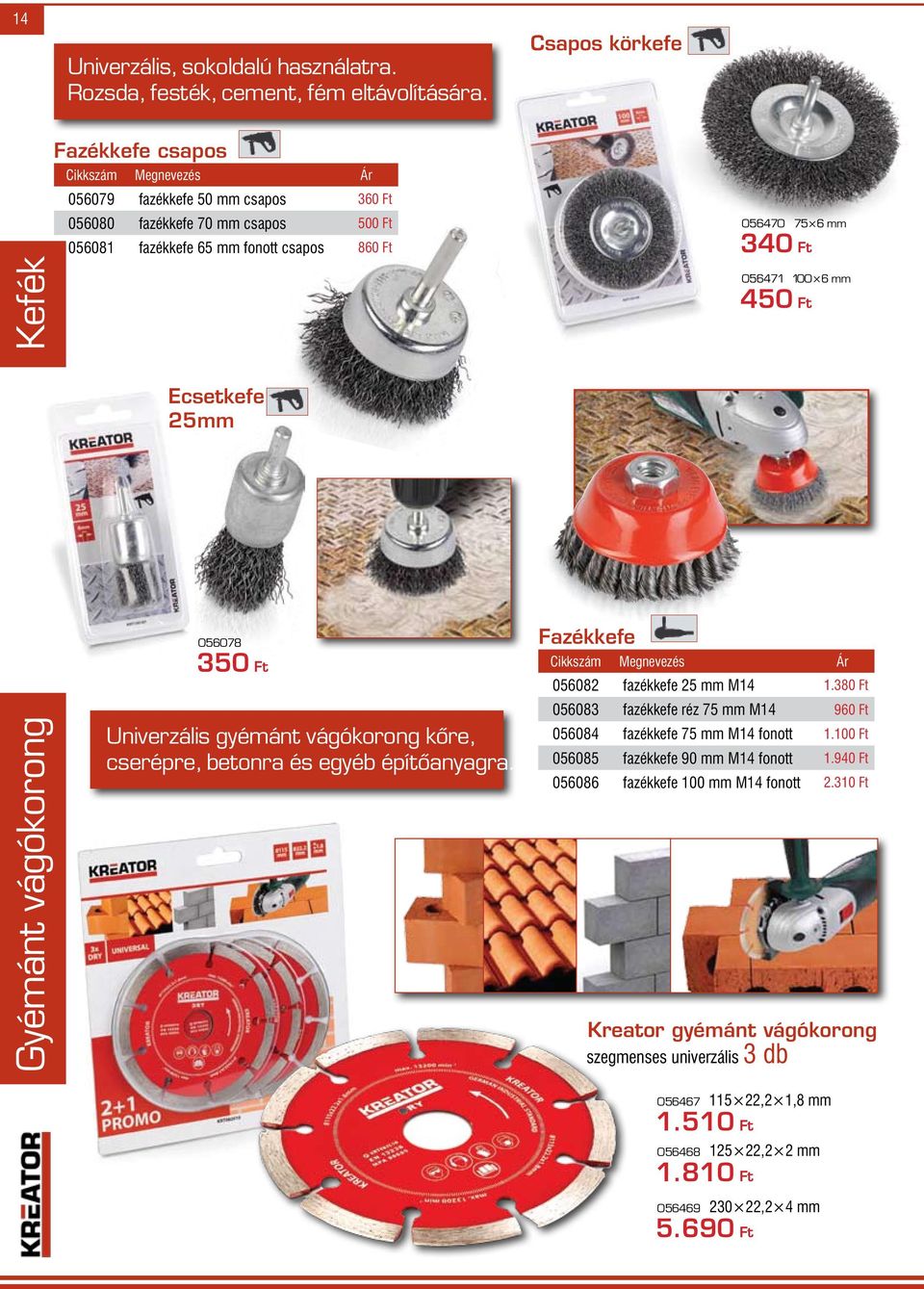 mm 450 Ft Ecsetkefe 25mm Gyémánt vágókorong 056078 350 Ft Univerzális gyémánt vágókorong kőre, cserépre, betonra és egyéb építőanyagra. Fazékkefe 056082 fazékkefe 25 mm M14 1.