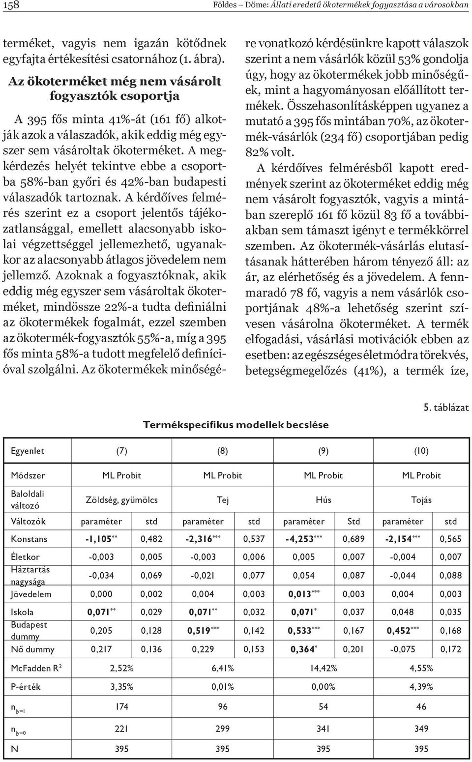 szemben az ökotermék-fogyasztók 55%-a, míg a 395 - re vonatkozó kérdésünkre kapott válaszok szerint a nem vásárlók közül 53% gondolja - mékek. Összehasonlításképpen ugyanez a - 82% volt.