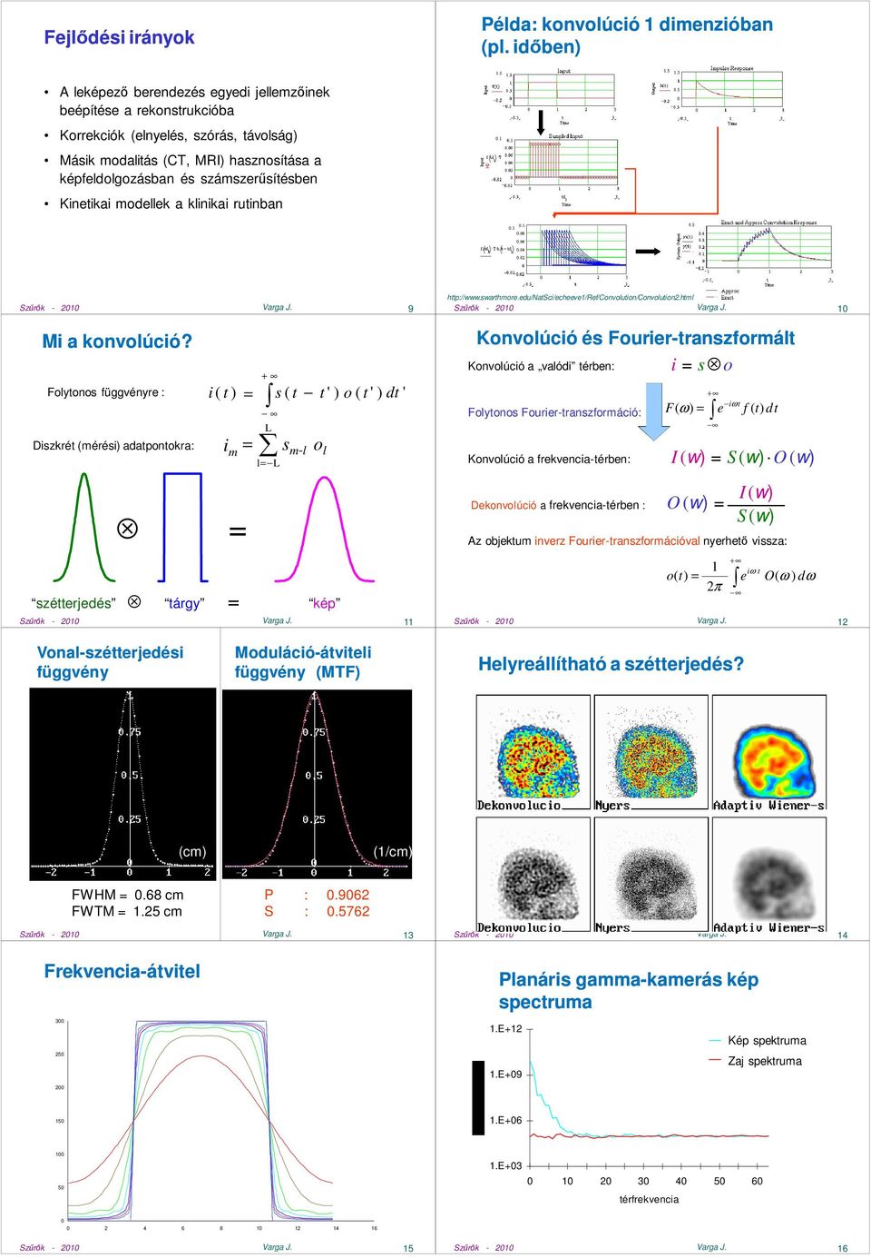 Kinetikai modellek a klinikai rutinban http://www.swarthmore.edu/natsci/echeeve1/ref/convolution/convolution2.html 9 10 Mi a konvolúció?