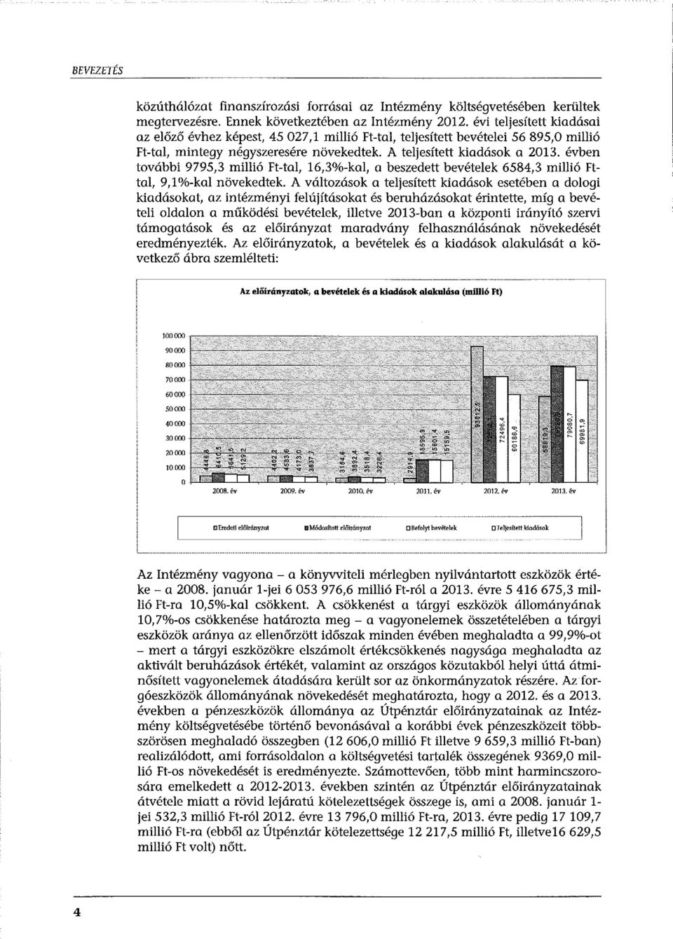 évben további 9795,3 millió Ft-tal, 16,3%-kal, a beszedett bevételek 6584,3 millió Fttal, 9,1 o/o-kal növekedtek.