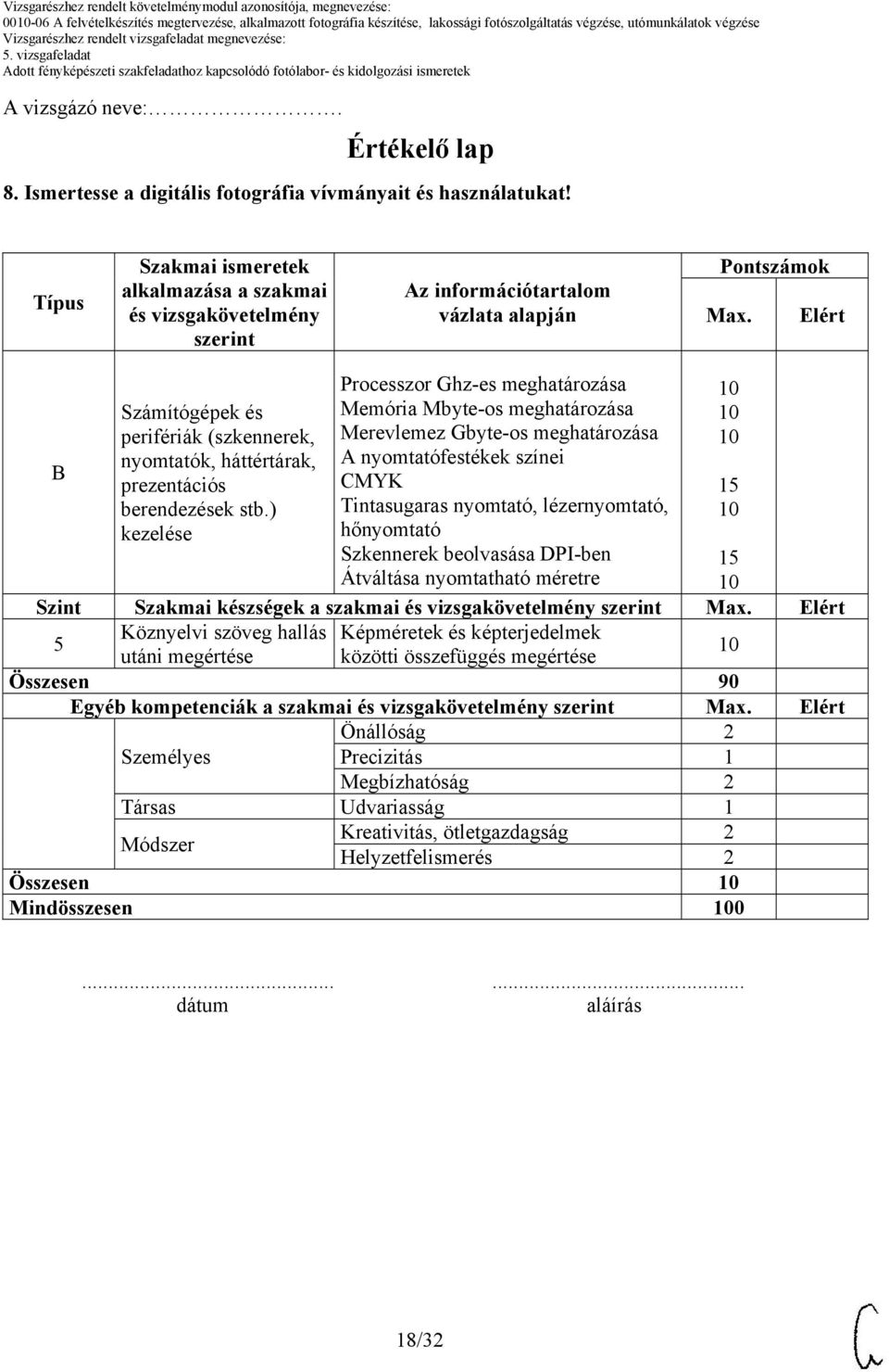 Elért B Számítógépek és perifériák (szkennerek, nyomtatók, háttértárak, prezentációs berendezések stb.