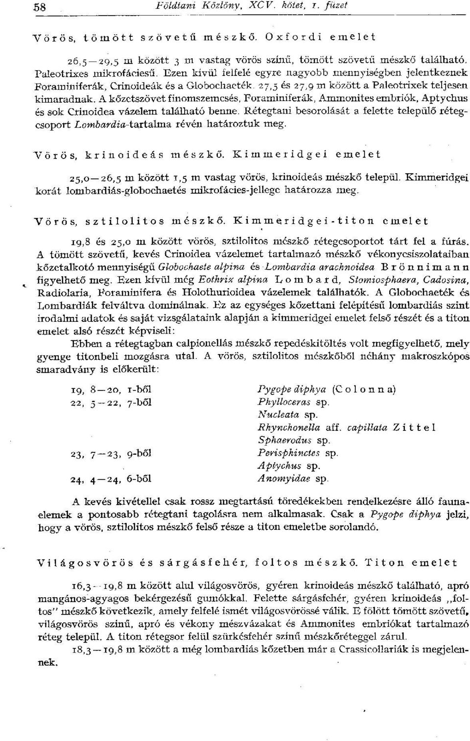 A kőzetszövet finomszemcsés, Foraminiferák, Ammonites embriók, Aptychus és sok Crinoidea vázelem található benne.