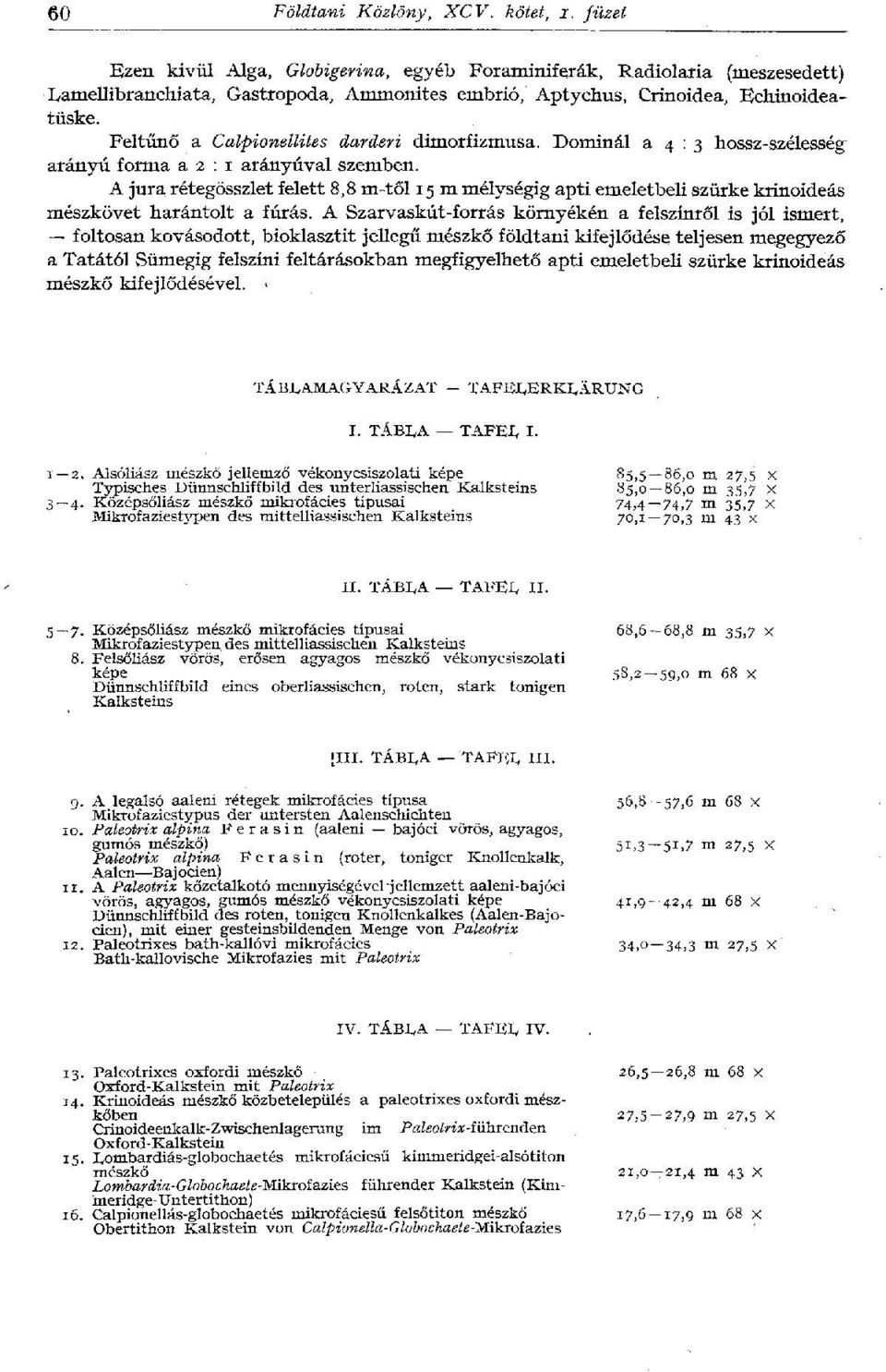 Középsőliász mészkő mikrofácies típusai 74,4 74,7 m 35,7 x Mikrofaziestí^en des mittelliassischen Kalksteins 70,1 70,3 m 43 x II. TÁBIyA TÁPÉI* II. 5 7.