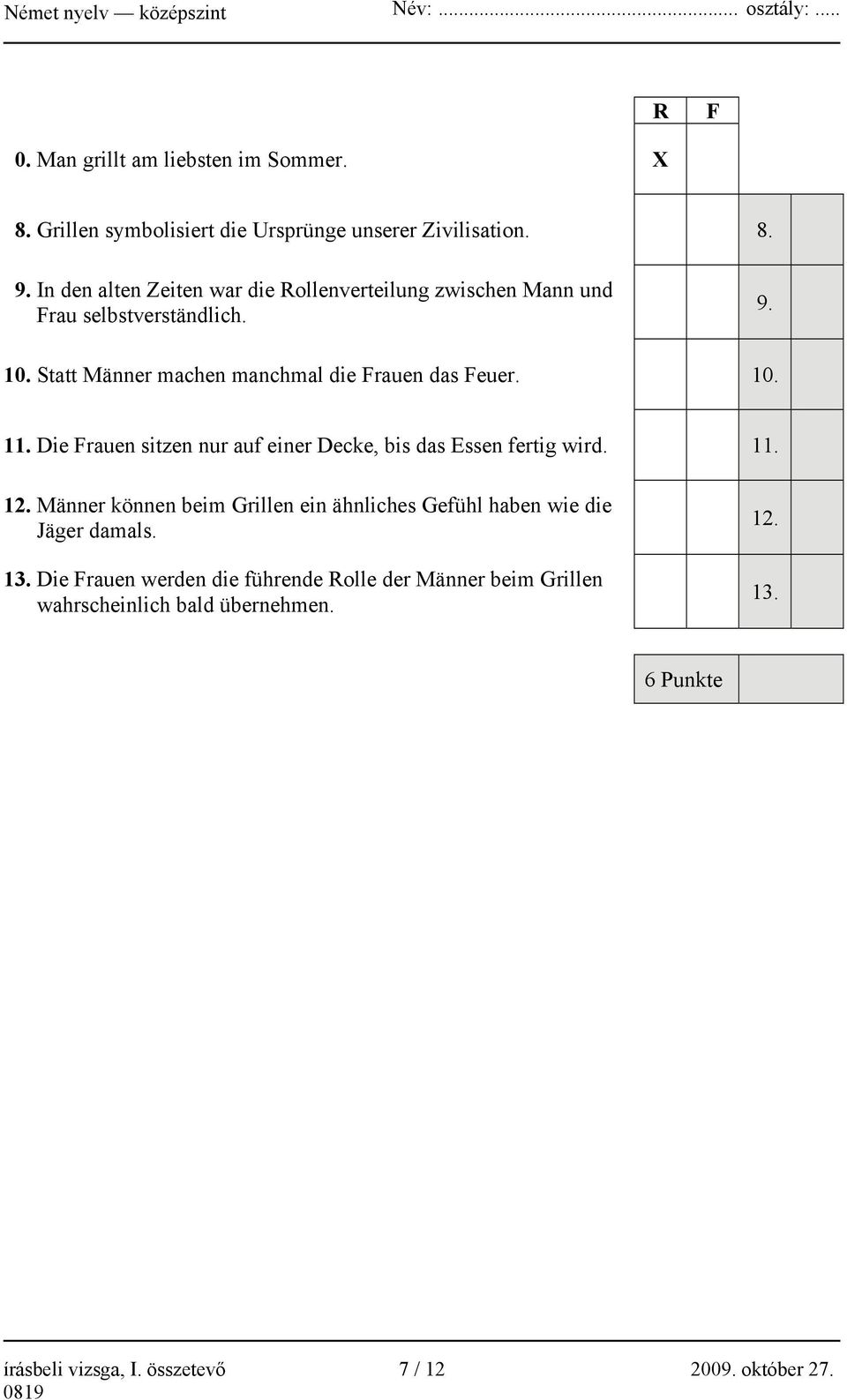 Die Frauen sitzen nur auf einer Decke, bis das Essen fertig wird. 11. 12. Männer können beim Grillen ein ähnliches Gefühl haben wie die Jäger damals. 13.