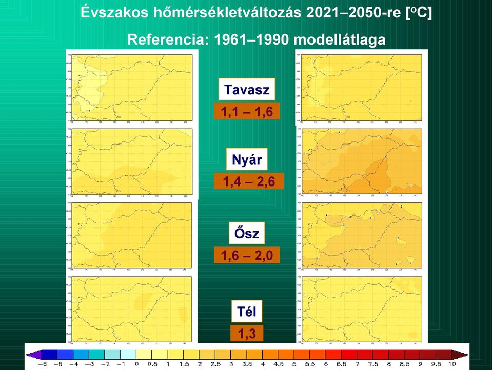 1961 1990 modellátlaga Tavasz