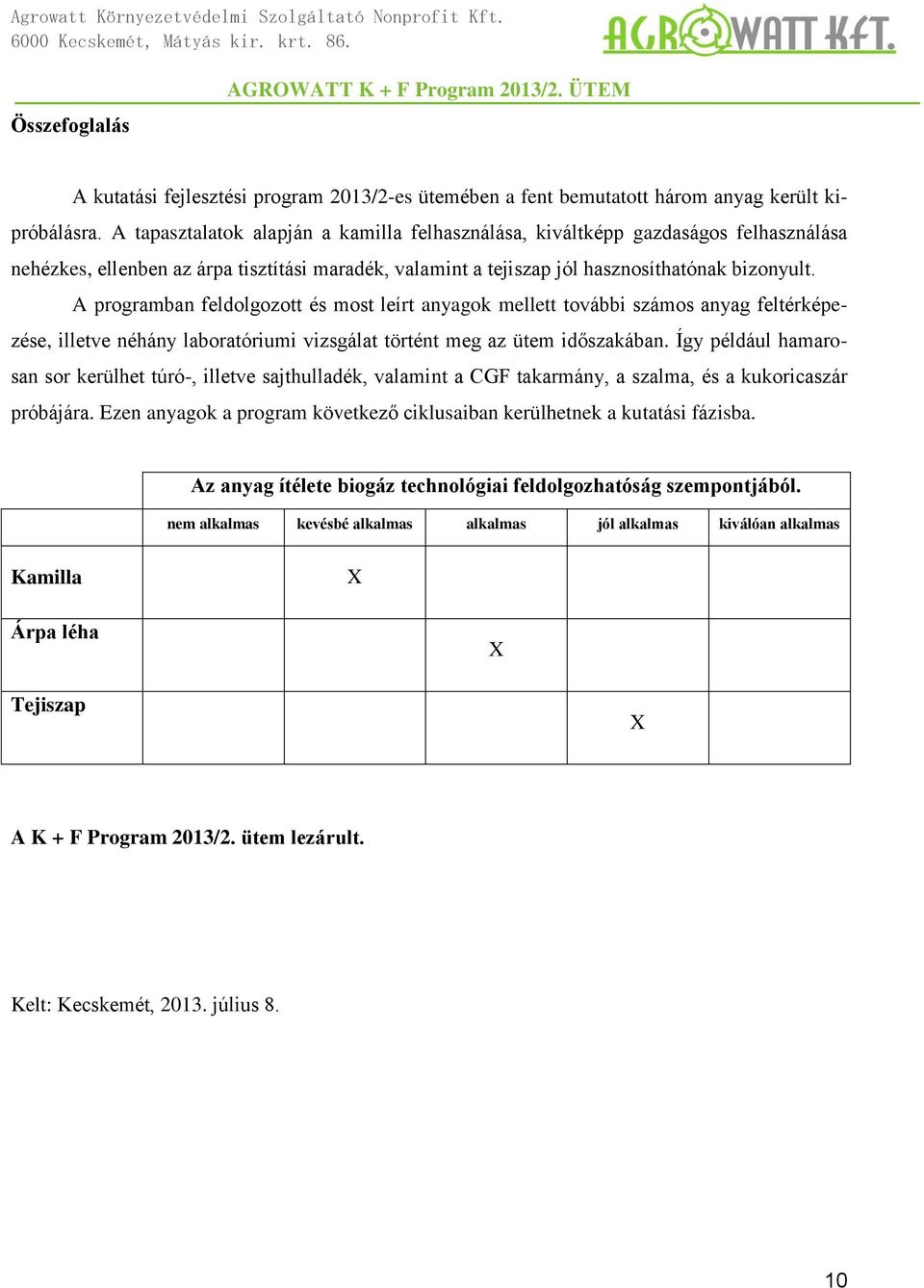 A programban feldolgozott és most leírt anyagok mellett további számos anyag feltérképezése, illetve néhány laboratóriumi vizsgálat történt meg az ütem időszakában.