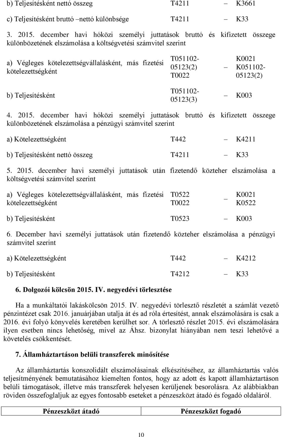 kötelezettségként T051102-05123(2) T0022 K0021 K051102-05123(2) b) Teljesítésként T051102-05123(3) K003 4. 2015.