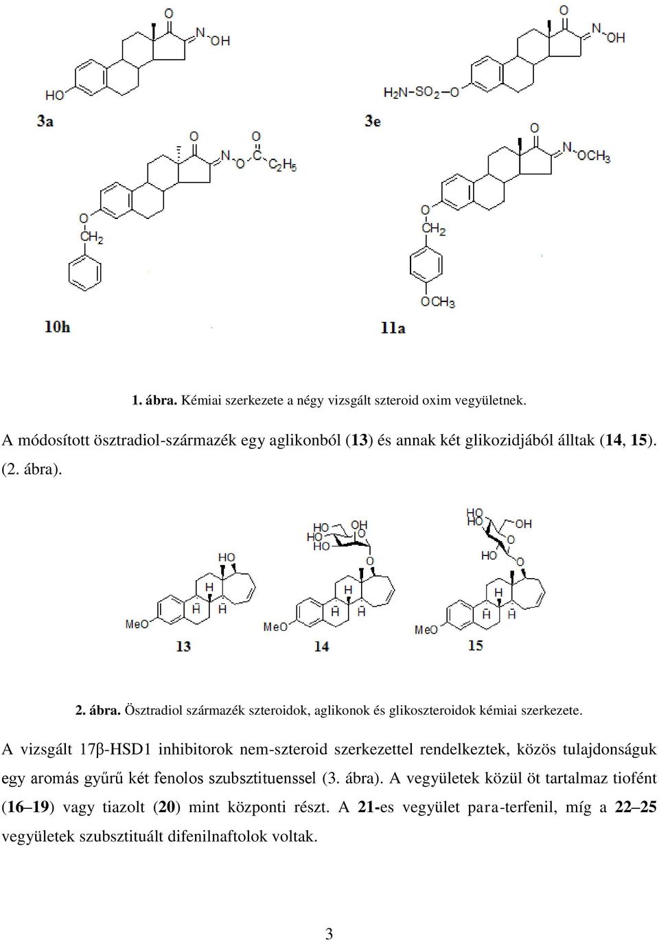 . 2. ábra. Ösztradiol származék szteroidok, aglikonok és glikoszteroidok kémiai szerkezete.
