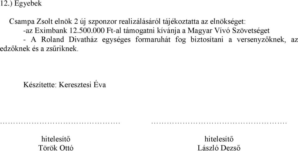 000 Ft-al támogatni kívánja a Magyar Vívó Szövetséget - A Roland Divatház egységes