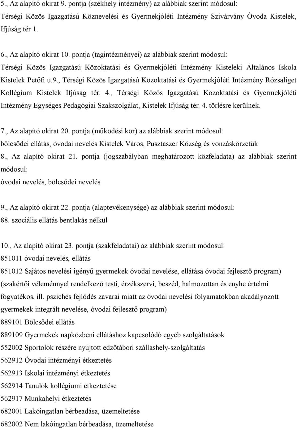 , Térségi Közös Igazgatású Közoktatási és Gyermekjóléti Intézmény Rózsaliget Kollégium Kistelek Ifjúság tér. 4.