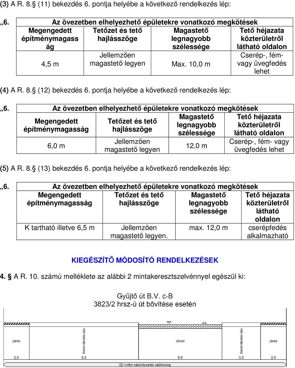 pontja helyébe a következő rendelkezés lép: Cserép-, fémvagy üvegfedés lehet Cserép-, fém- vagy üvegfedés lehet K tartható