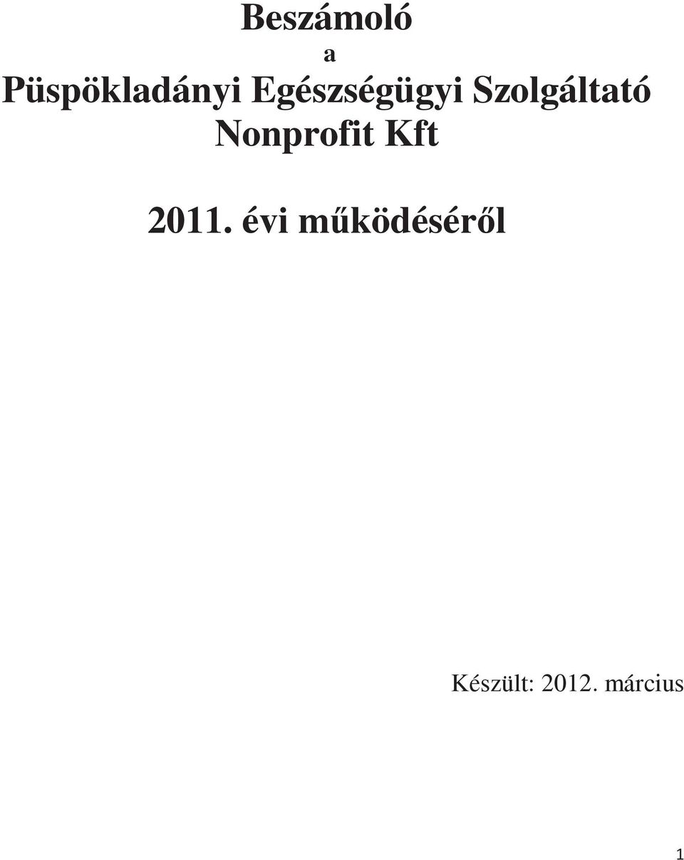 Nonprofit Kft 2011.