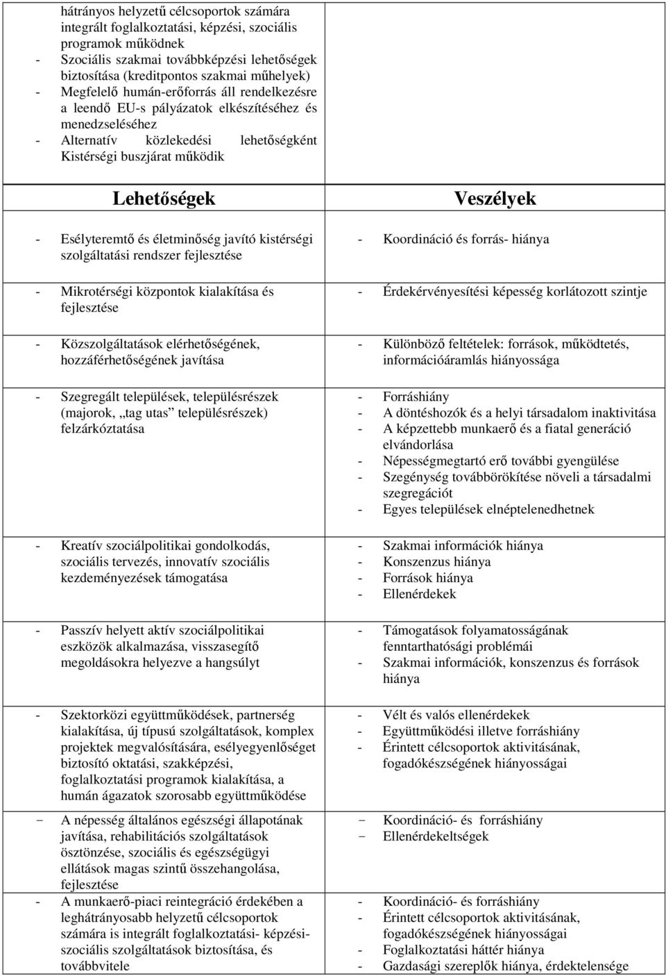 és életminıség javító kistérségi szolgáltatási rendszer fejlesztése - Mikrotérségi központok kialakítása és fejlesztése - Közszolgáltatások elérhetıségének, hozzáférhetıségének javítása - Szegregált