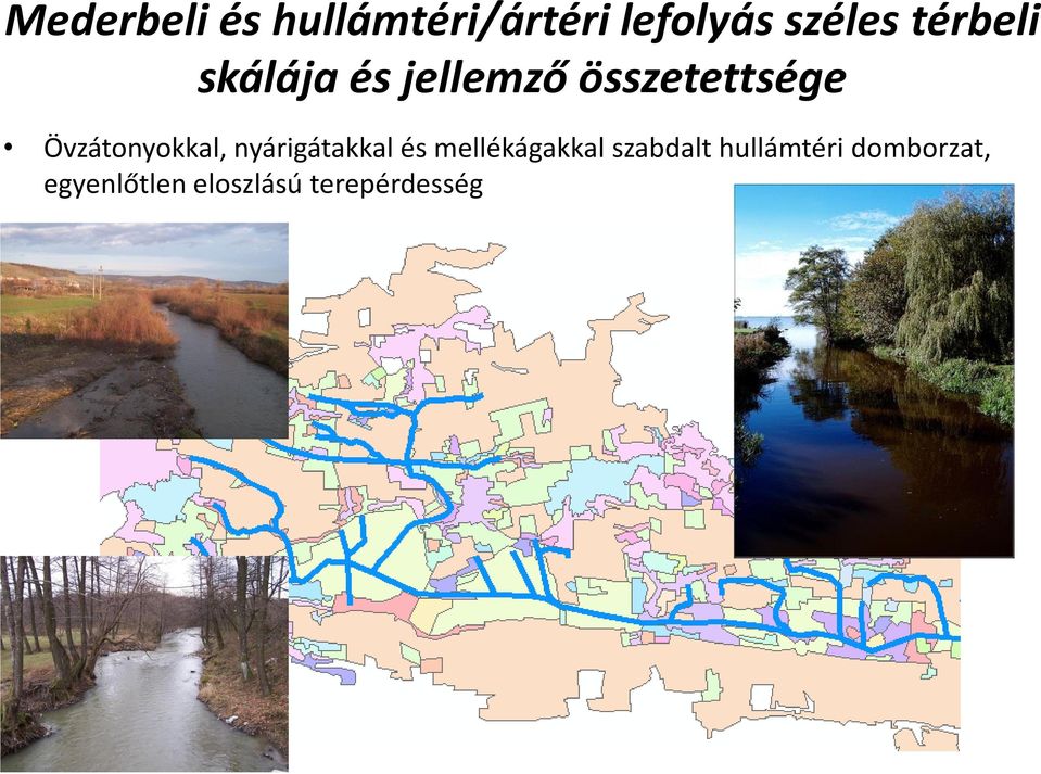 Övzátonyokkal, nyárigátakkal és mellékágakkal