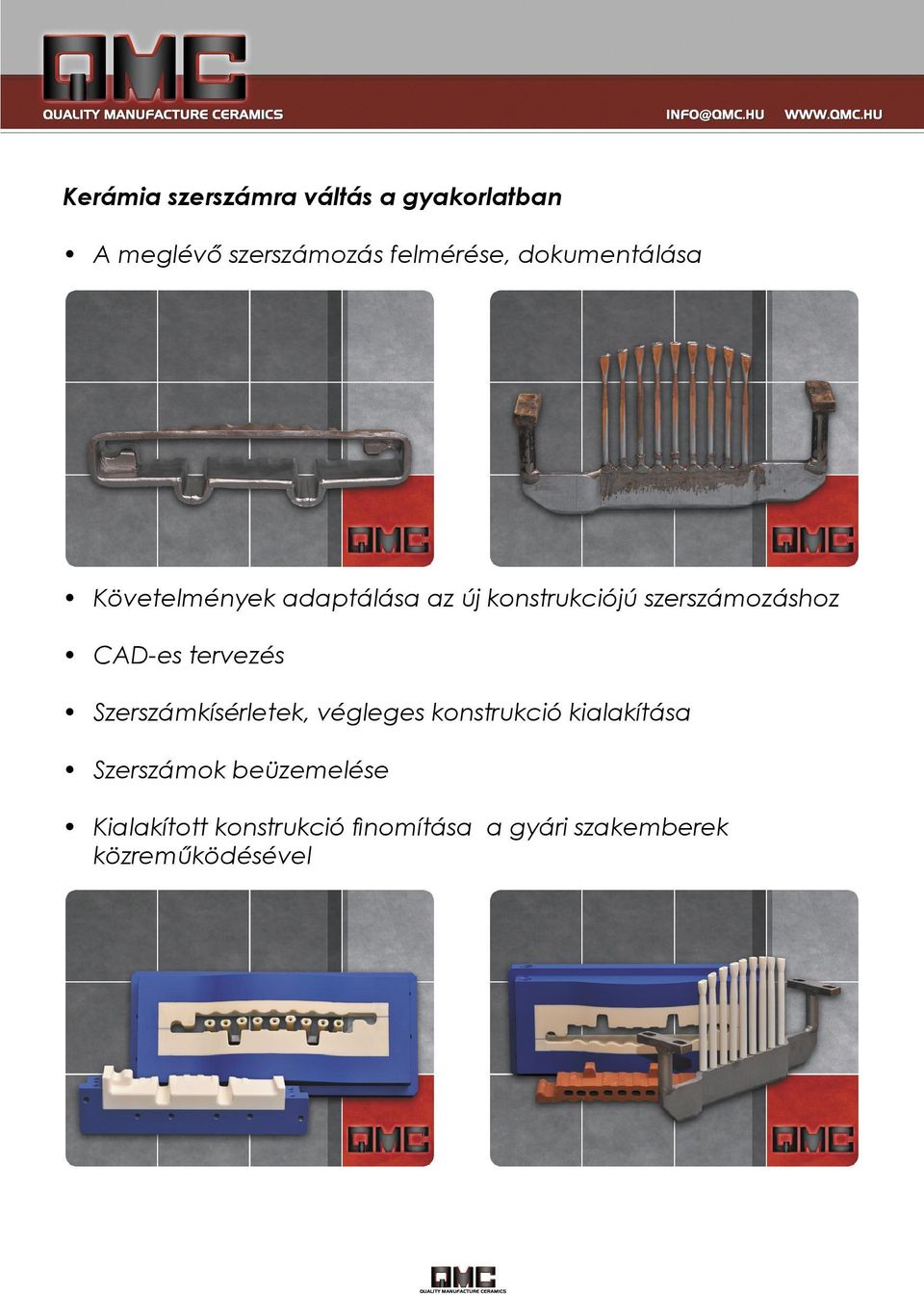 CAD-es tervezés Szerszámkísérletek, végleges konstrukció kialakítása