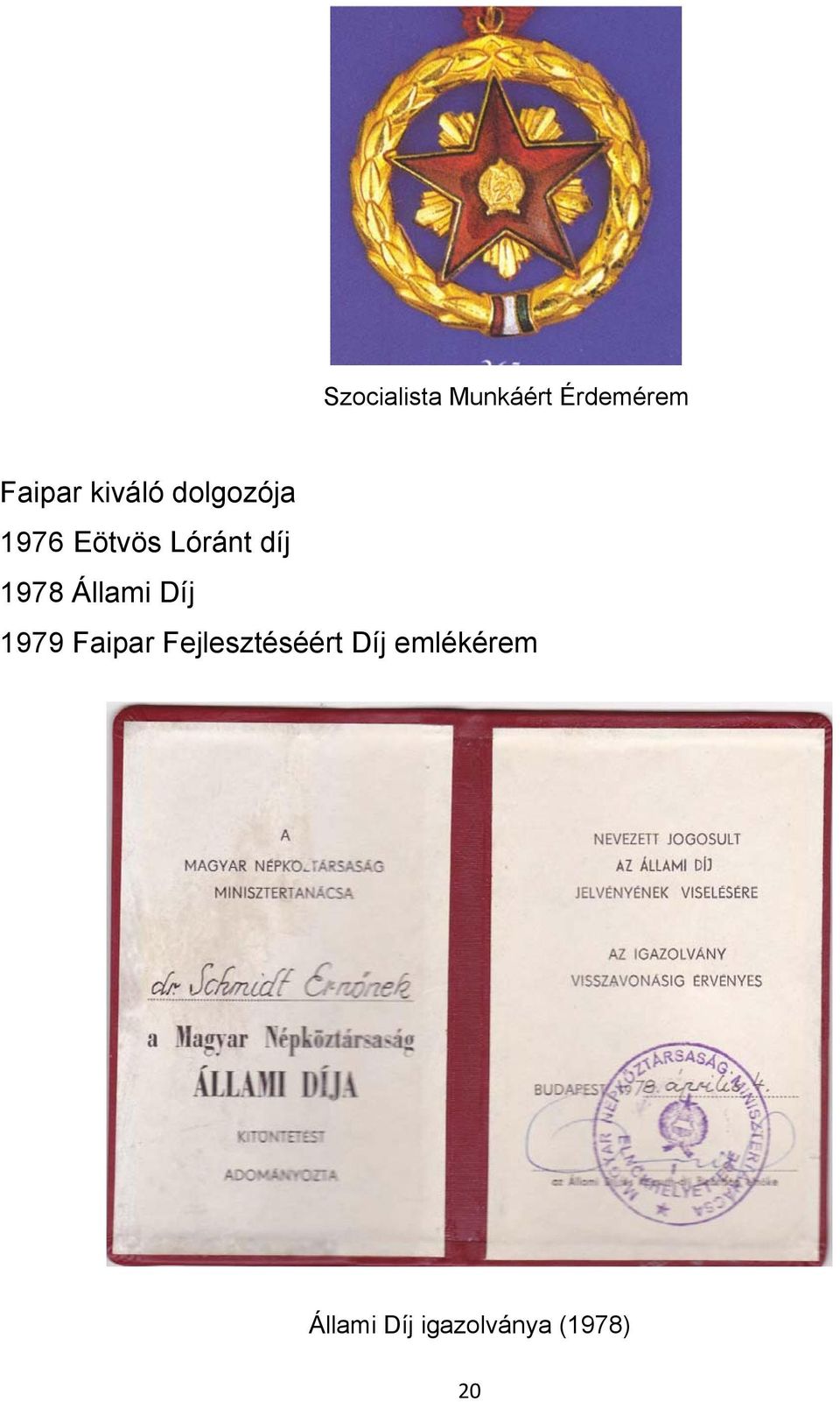 1978 Állami Díj 1979 Faipar