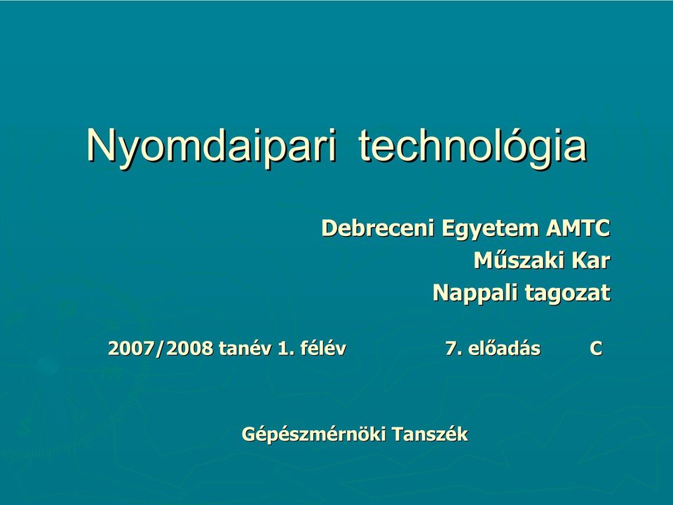 tagozat 2007/2008 tanév v 1.