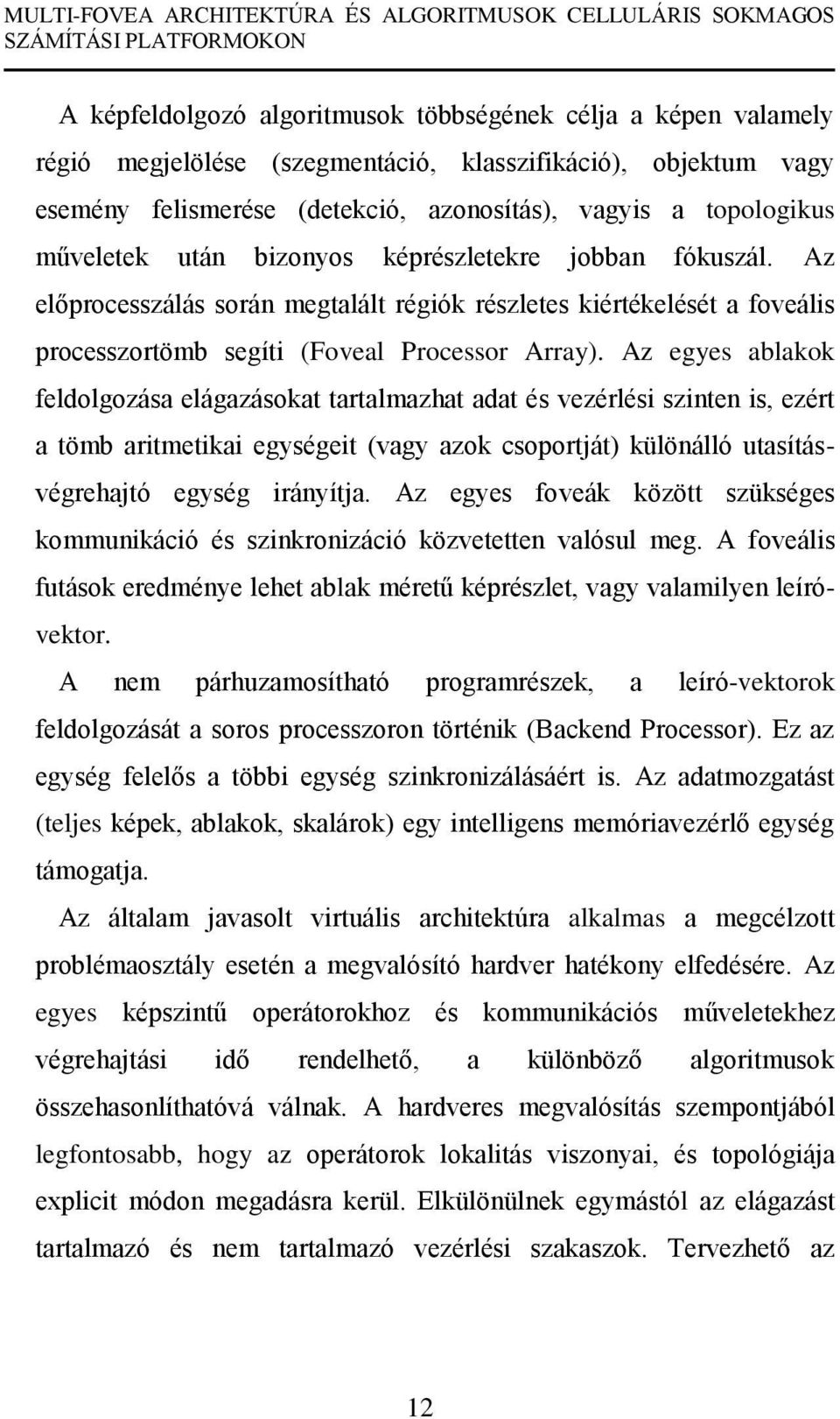 Az egyes ablakok feldolgozása elágazásokat tartalmazhat adat és vezérlési szinten is, ezért a tömb aritmetikai egységeit (vagy azok csoportját) különálló utasításvégrehajtó egység irányítja.