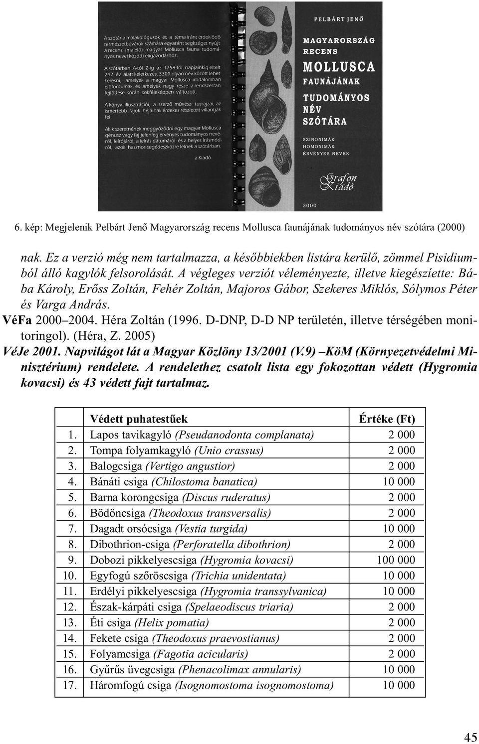 A végleges verziót véleményezte, illetve kiegészíette: Bába Károly, Erõss Zoltán, Fehér Zoltán, Majoros Gábor, Szekeres Miklós, Sólymos Péter és Varga András. VéFa 2000 2004. Héra Zoltán (1996.