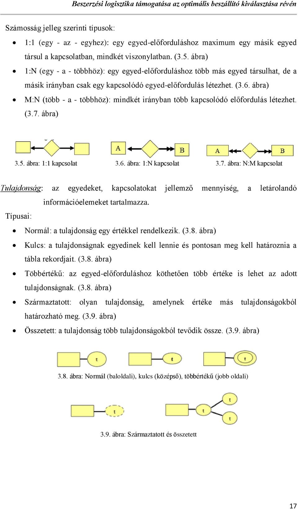 ábra) M:N (több - a - többhöz): mindkét irányban több kapcsolódó előfordulás létezhet. (3.7.