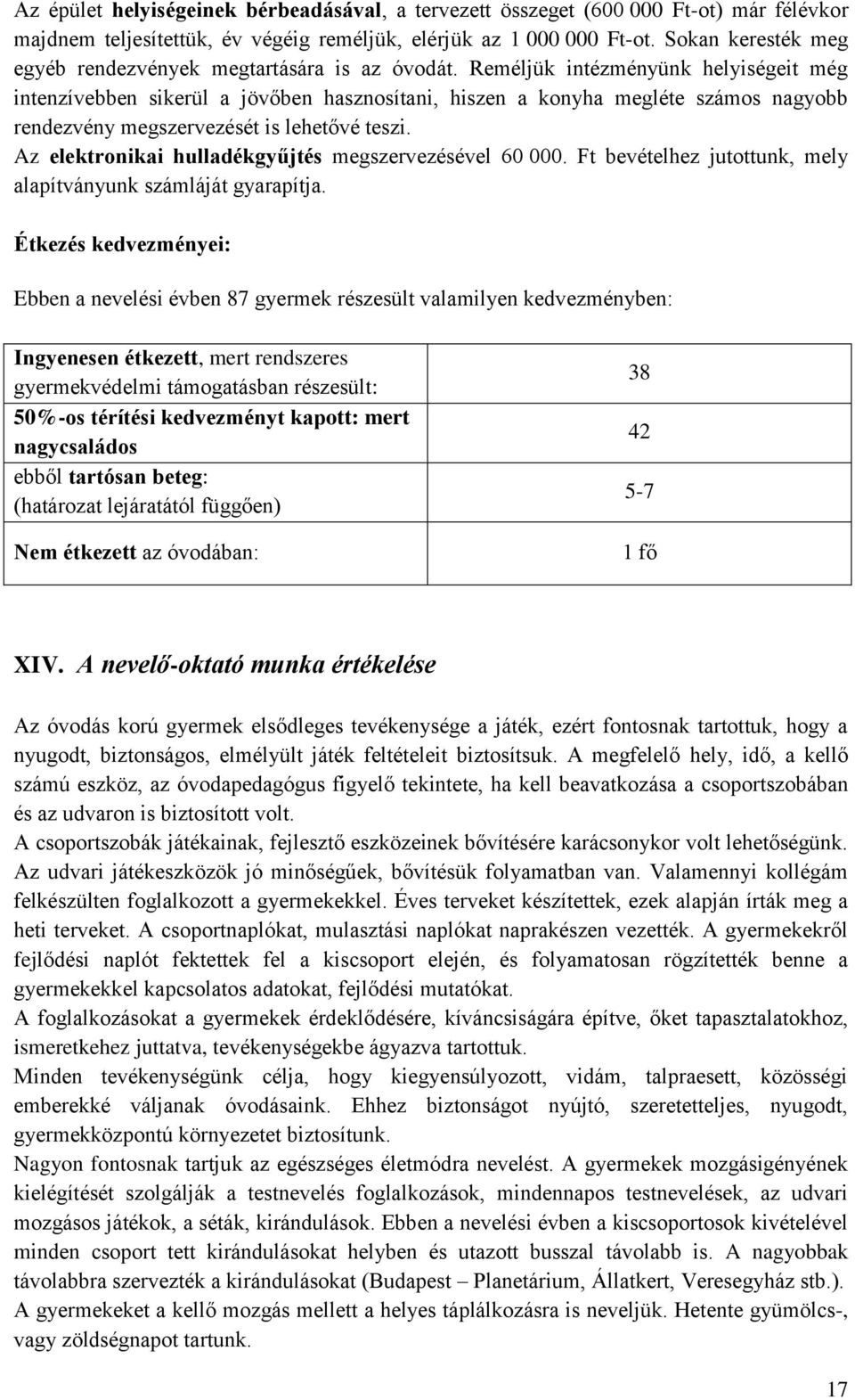 Reméljük intézményünk helyiségeit még intenzívebben sikerül a jövőben hasznosítani, hiszen a konyha megléte számos nagyobb rendezvény megszervezését is lehetővé teszi.