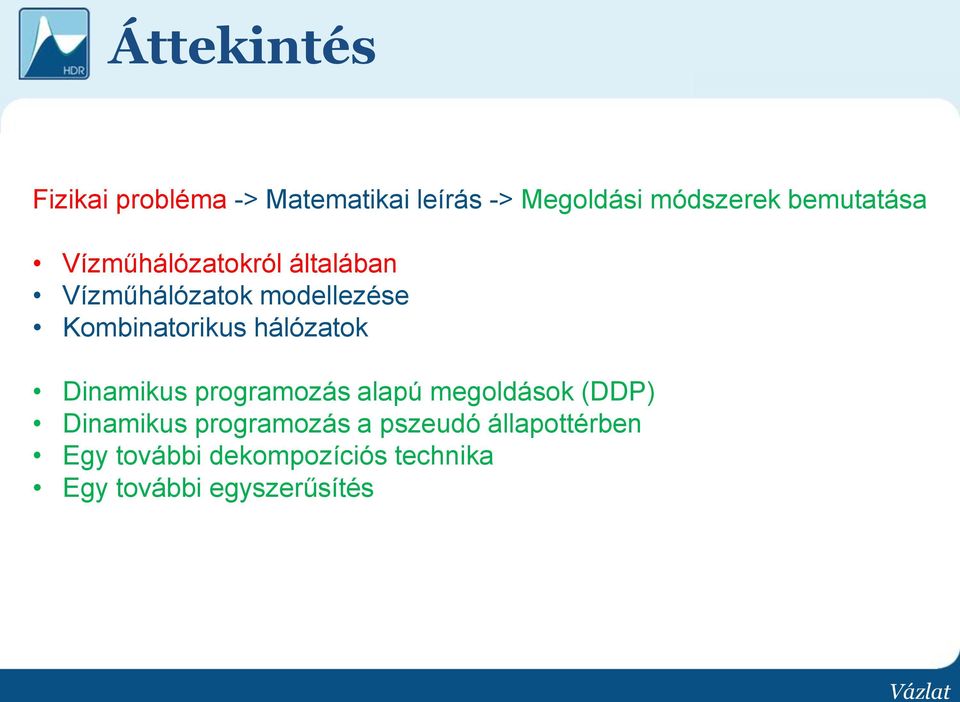 hálózatok Dinamikus programozás alapú megoldások (DDP) Dinamikus programozás a