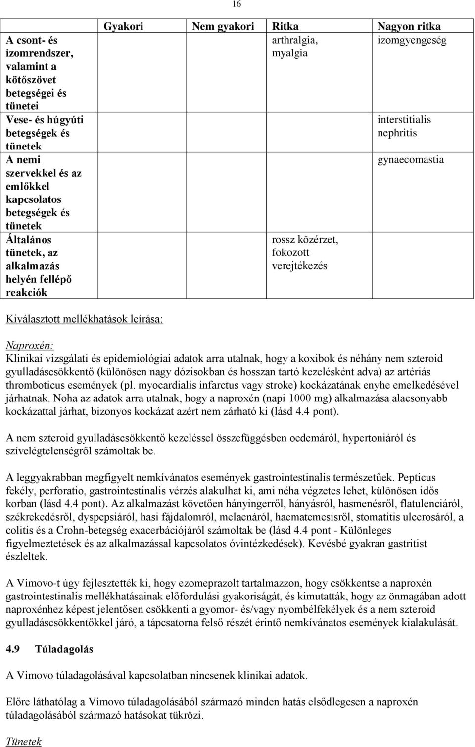 vizsgálati és epidemiológiai adatok arra utalnak, hogy a koxibok és néhány nem szteroid gyulladáscsökkentő (különösen nagy dózisokban és hosszan tartó kezelésként adva) az artériás thromboticus