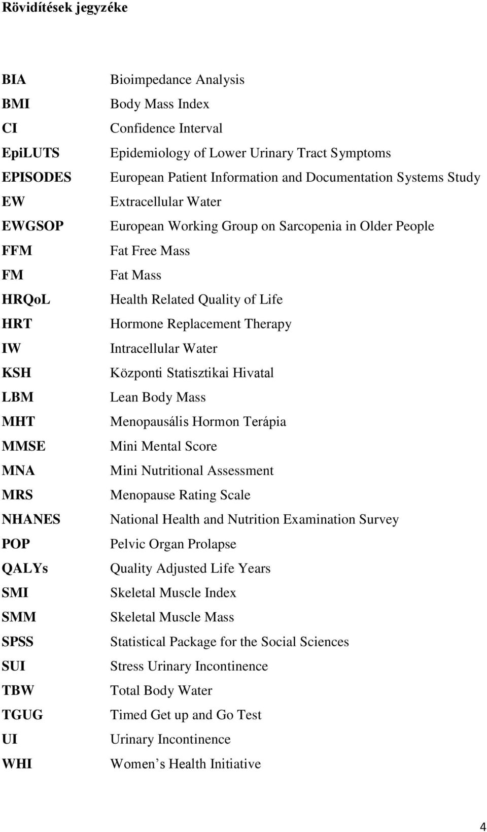 Fat Free Mass Fat Mass Health Related Quality of Life Hormone Replacement Therapy Intracellular Water Központi Statisztikai Hivatal Lean Body Mass Menopausális Hormon Terápia Mini Mental Score Mini