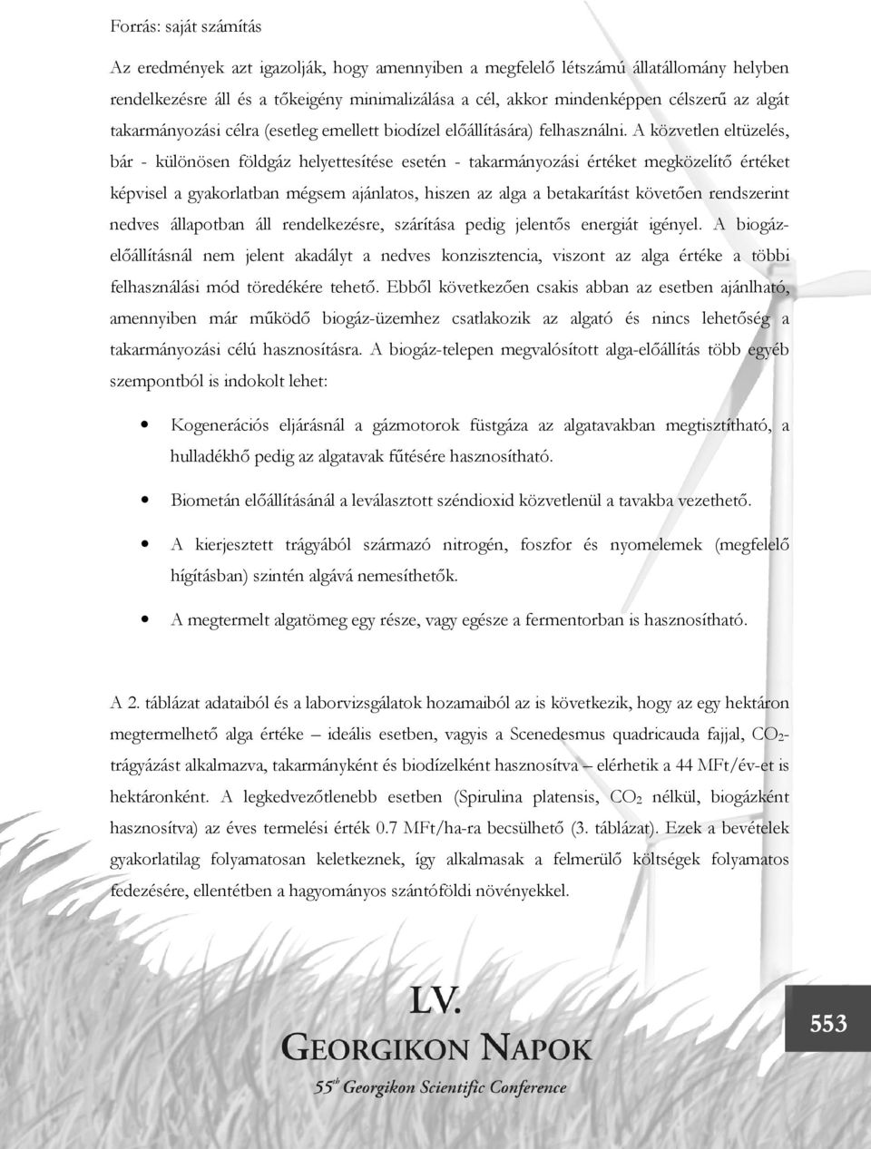 A közvetlen eltüzelés, bár - különösen földgáz helyettesítése esetén - takarmányozási értéket megközelítő értéket képvisel a gyakorlatban mégsem ajánlatos, hiszen az alga a betakarítást követően