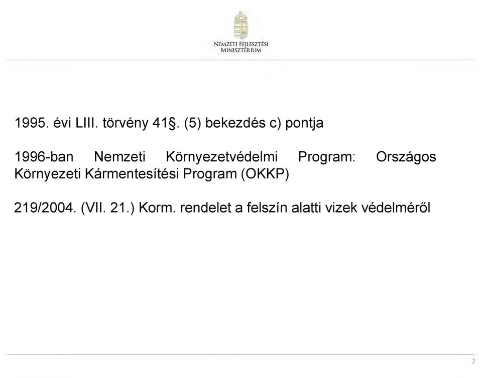 Környezetvédelmi Program: Országos Környezeti