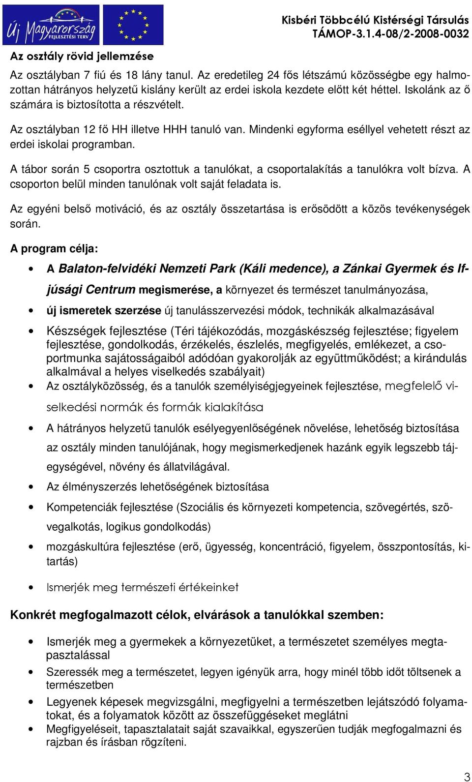 A tábor során 5 csoportra osztottuk a tanulókat, a csoportalakítás a tanulókra volt bízva. A csoporton belül minden tanulónak volt saját feladata is.