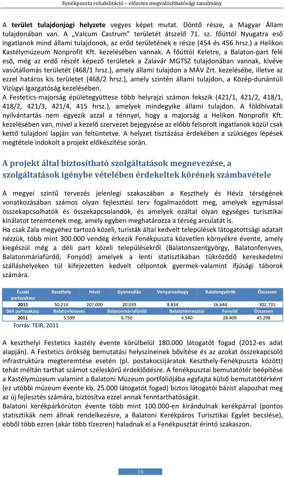 A főúttól Keletre, a Balaton-part felé eső, még az erdő részét képező területek a Zalavár MGTSZ tulajdonában vannak, kivéve vasútállomás területét (468/1 hrsz.), amely állami tulajdon a MÁV Zrt.