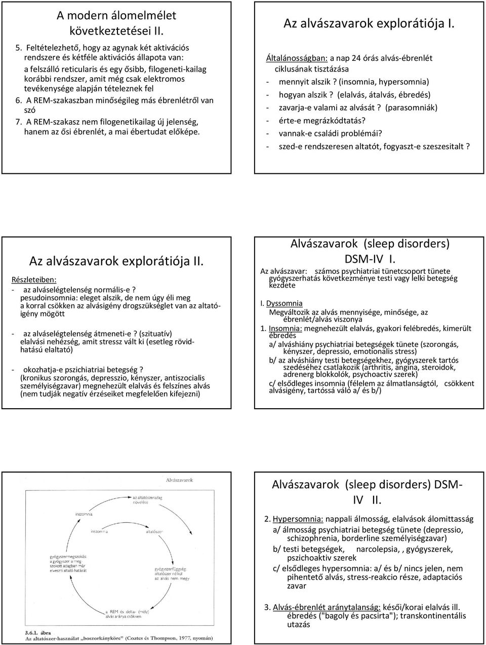 tevékenysége alapján tételeznek fel 6. A REM-szakaszban minőségileg más ébrenlétről van szó 7. A REM-szakasz nem filogenetikailag új jelenség, hanem az ősi ébrenlét, a mai ébertudat előképe.