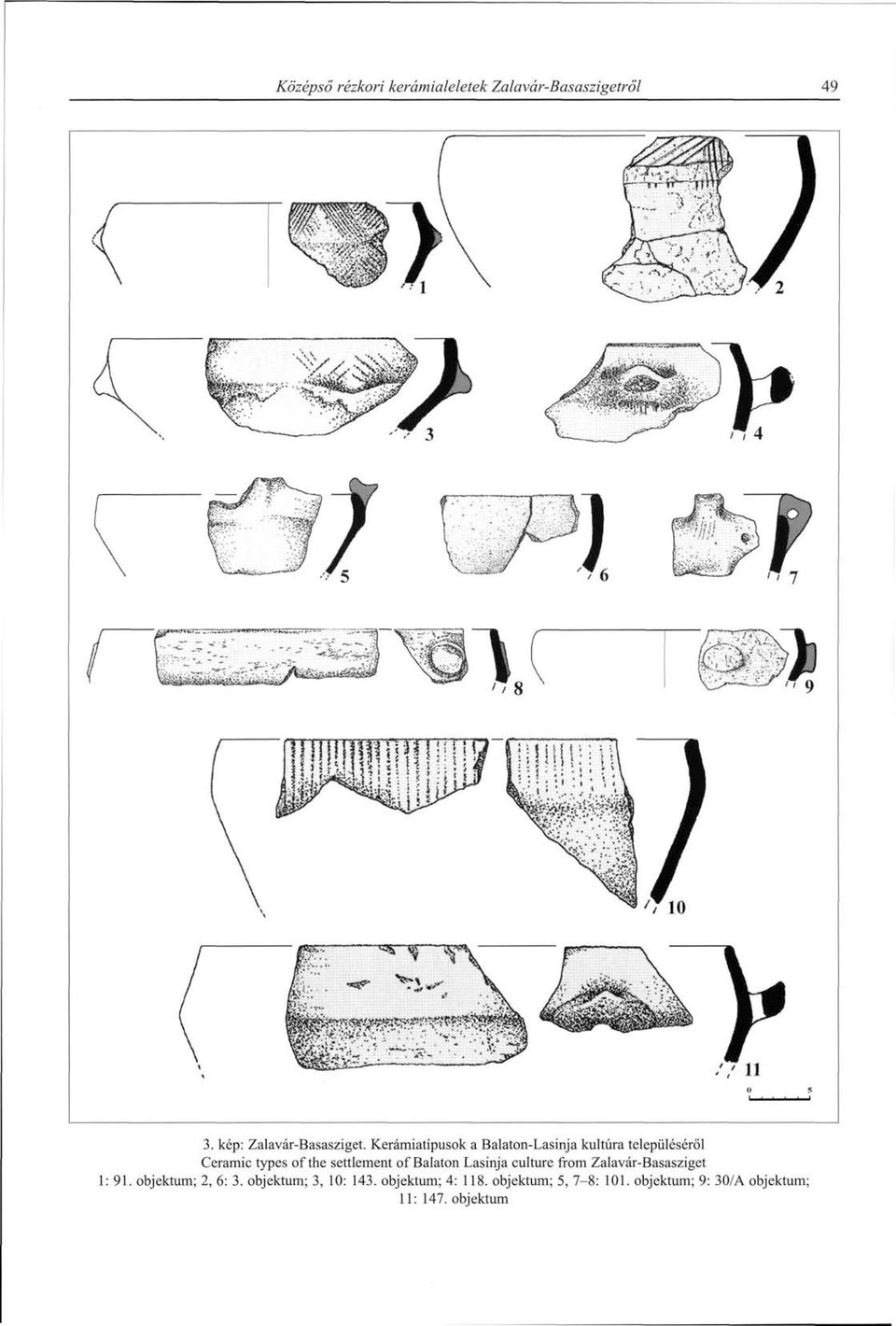 Balaton Lasinja culture from Zalavár-Basasziget 1: 91. objektum; 2, 6: 3.