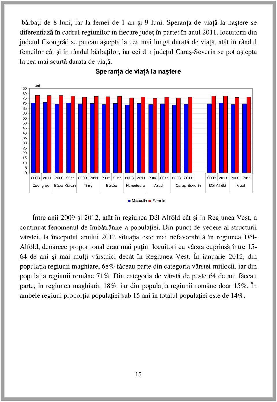 rândul femeilor cât şi în rândul bărbaţilor, iar cei din judeţul Caraş-Severin se pot aştepta la cea mai scurtă durata de viaţă.