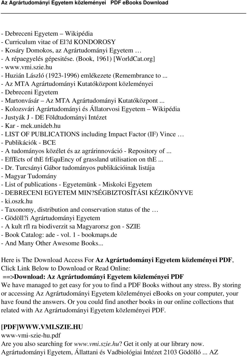 .. - Kolozsvári Agrártudományi és Állatorvosi Egyetem Wikipédia - Justyák J - DE Földtudományi Intézet - Kar - mek.unideb.