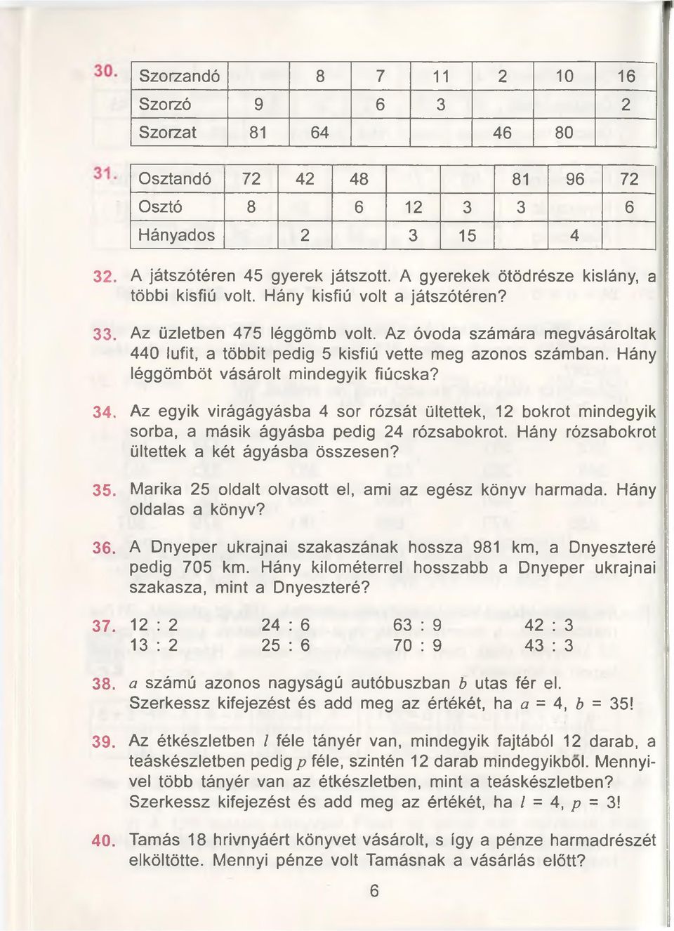 Az ôvoda szâmâra megvâsâroltak 440 lufit, a többit pedig 5 kisfiü vette meg azonos szâmban. Hâny léggômbôt vâsârolt mindegyik fiücska? 34.