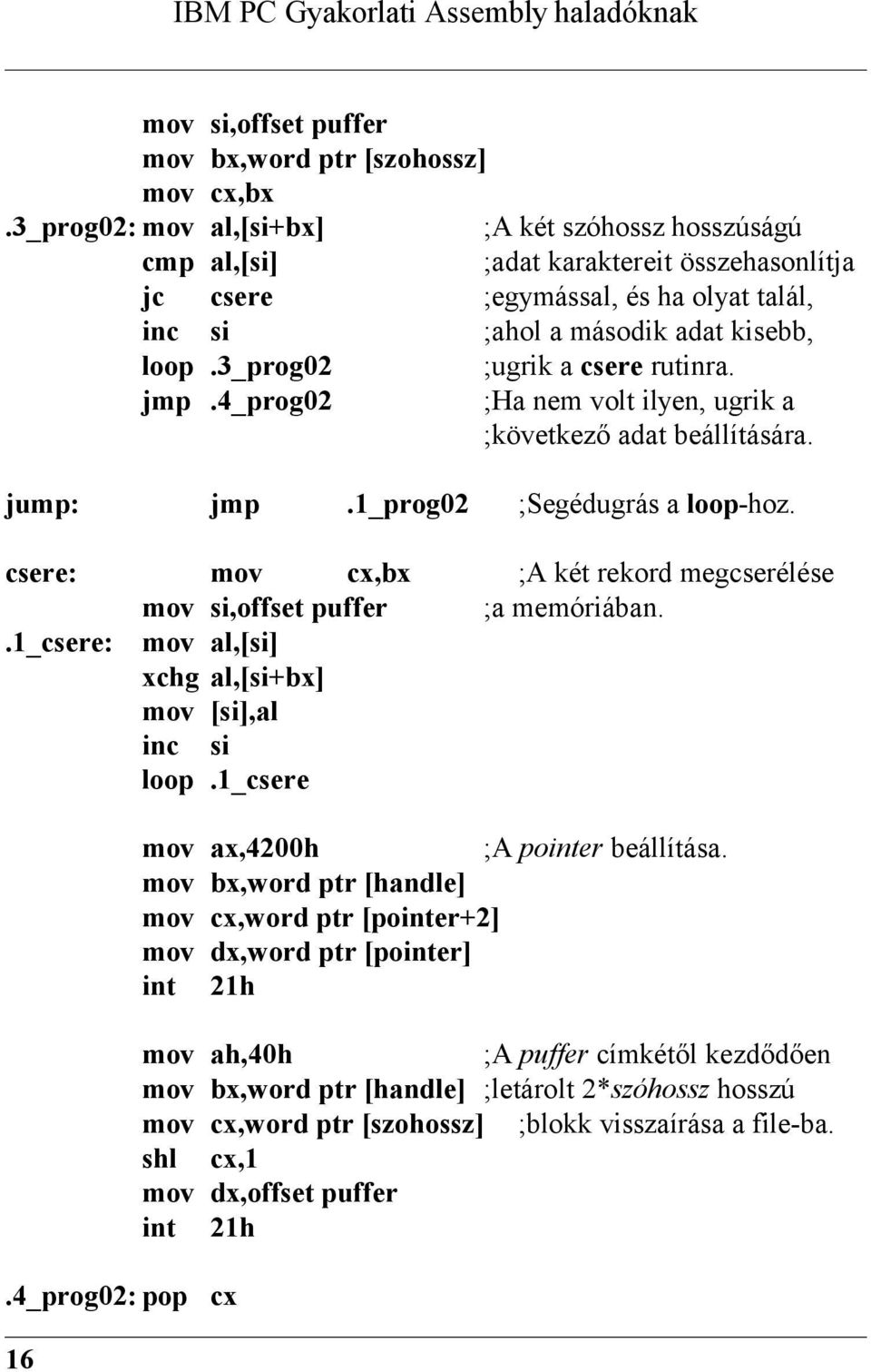 4_prog02 ;ugrik a csere rutinra. ;Ha nem volt ilyen, ugrik a ;következő adat beállítására. jump: jmp.1_prog02 ;Segédugrás a loop-hoz.