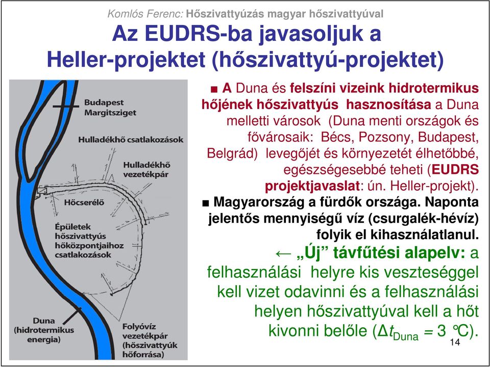 projektjavaslat: ún. Heller-projekt). Magyarország a fürdık országa. Naponta jelentıs mennyiségő víz (csurgalék-hévíz) folyik el kihasználatlanul.