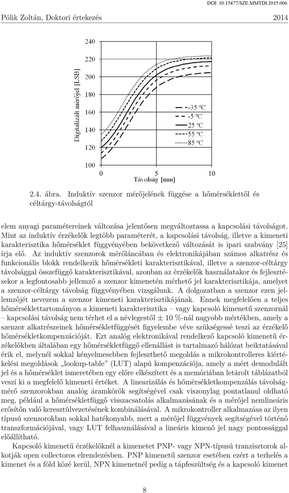 Az induktív szenzorok mérőláncában és elektronikájában számos alkatrész és funkcionális blokk rendelkezik hőmérsékleti karakterisztikával, illetve a szenzor-céltárgy távolsággal összefüggő