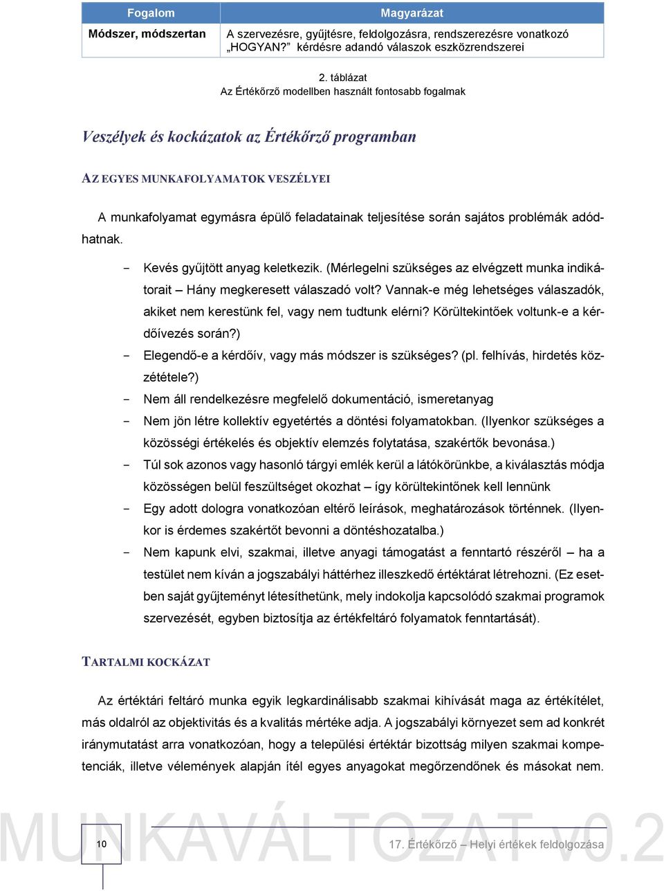 során sajátos problémák adódhatnak. - Kevés gyűjtött anyag keletkezik. (Mérlegelni szükséges az elvégzett munka indikátorait Hány megkeresett válaszadó volt?