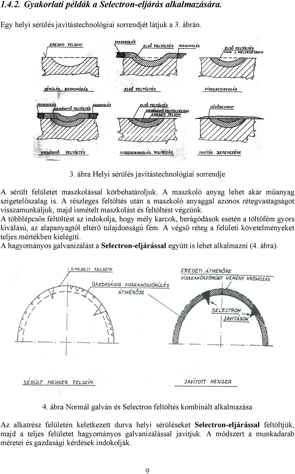 A részleges feltöltés után a maszkoló anyaggal azonos rétegvastagságot visszamunkáljuk, majd ismételt maszkolást és feltöltést végzünk.