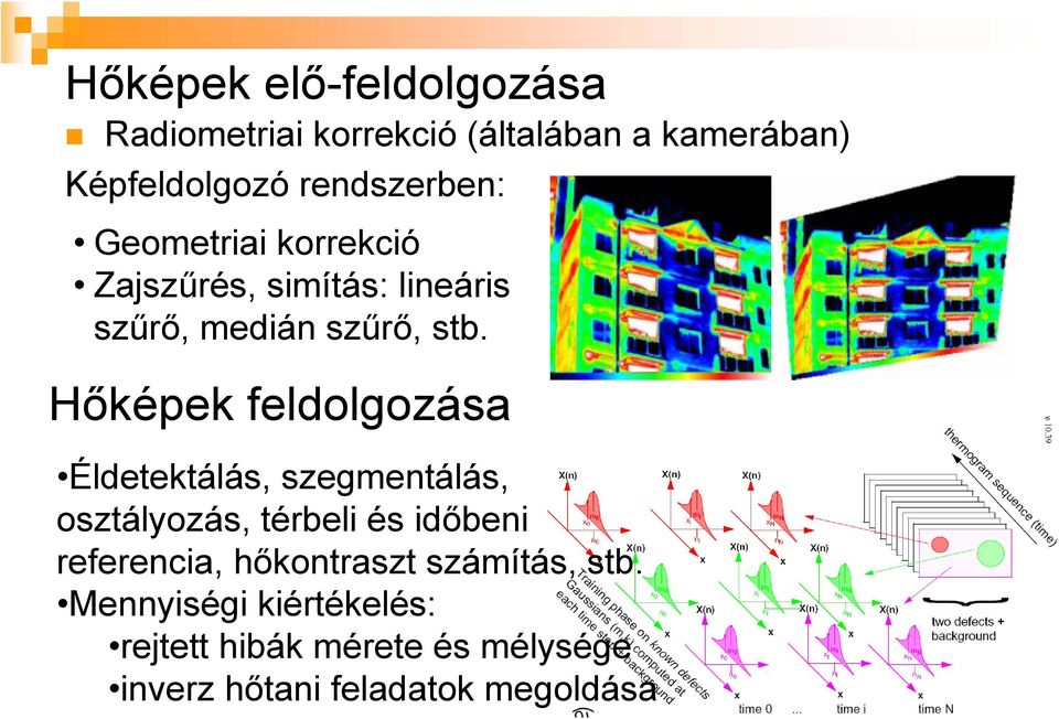 Hőképek feldolgozása Éldetektálás, szegmentálás, osztályozás, térbeli és időbeni referencia,