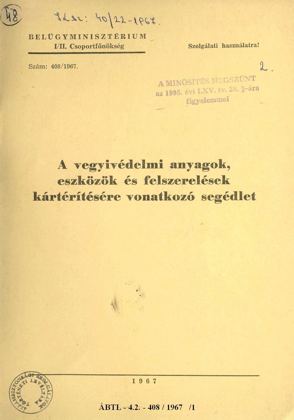 A vegyivédelm i, eszközök és felszerelések k á