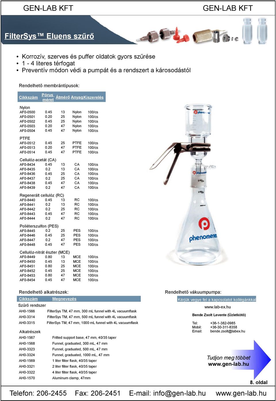 AF0-8438 AF0-8439 Regenerált cellulóz () AF0-8440 AF0-8441 AF0-8442 AF0-8443 AF0-8444 Poliéterszulfon (PES) AF0-8445 AF0-8446 AF0-84 AF0-8448 Cellulóz-nitrát észter () AF0-8449 AF0-8450 AF0-8451