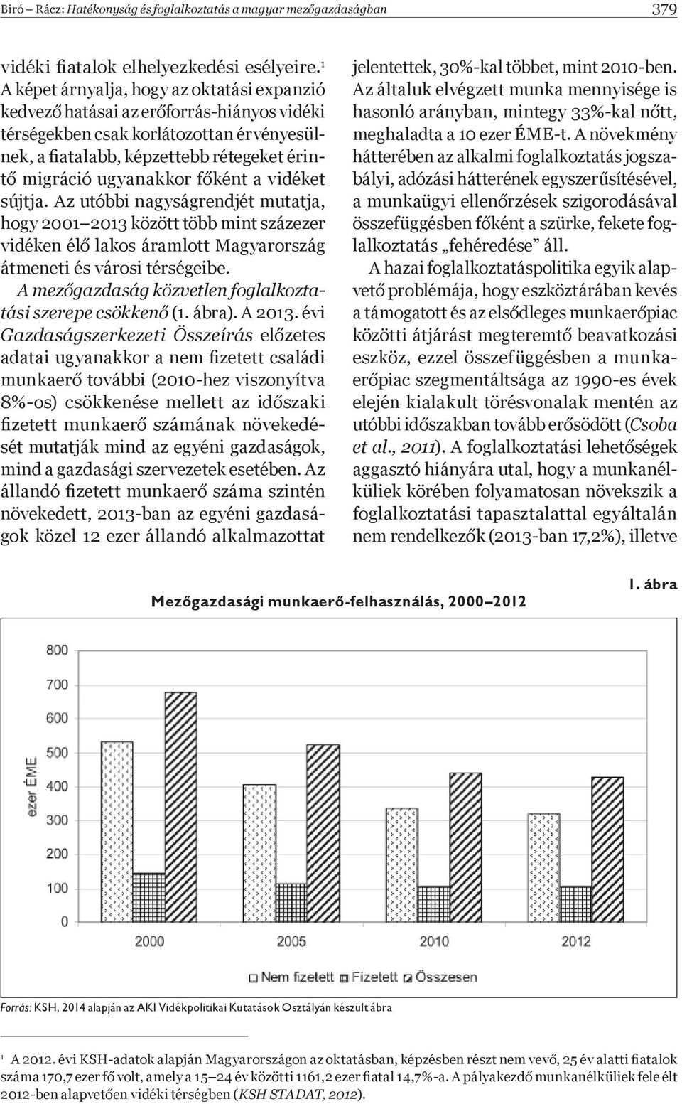 ként a vidéket sújtja. Az utóbbi nagyságrendjét mutatja, hogy 2001 2013 között több mint százezer vidéken él lakos áramlott Magyarország átmeneti és városi térségeibe.