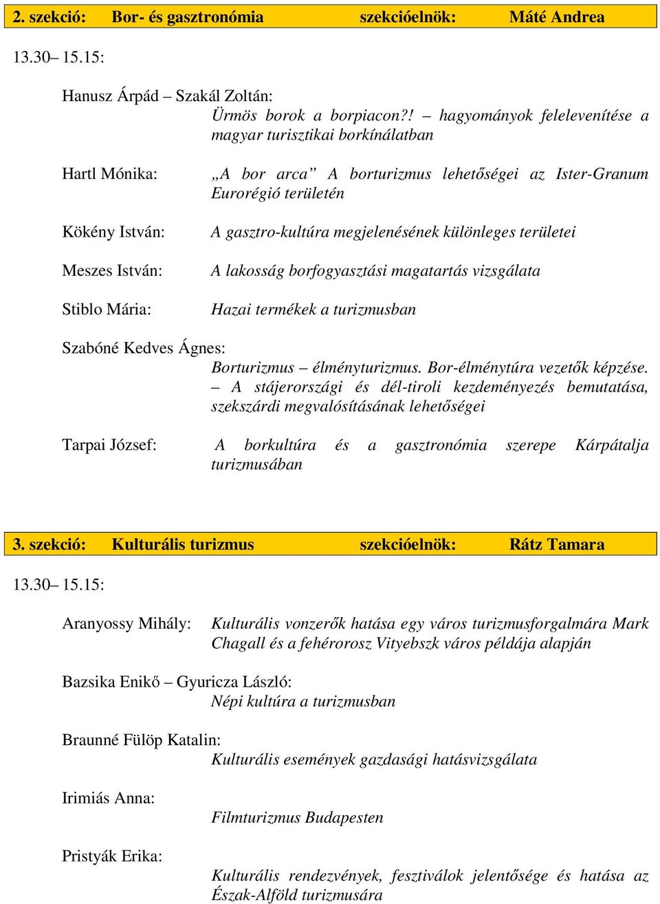 gasztro-kultúra megjelenésének különleges területei A lakosság borfogyasztási magatartás vizsgálata Hazai termékek a turizmusban Szabóné Kedves Ágnes: Borturizmus élményturizmus.