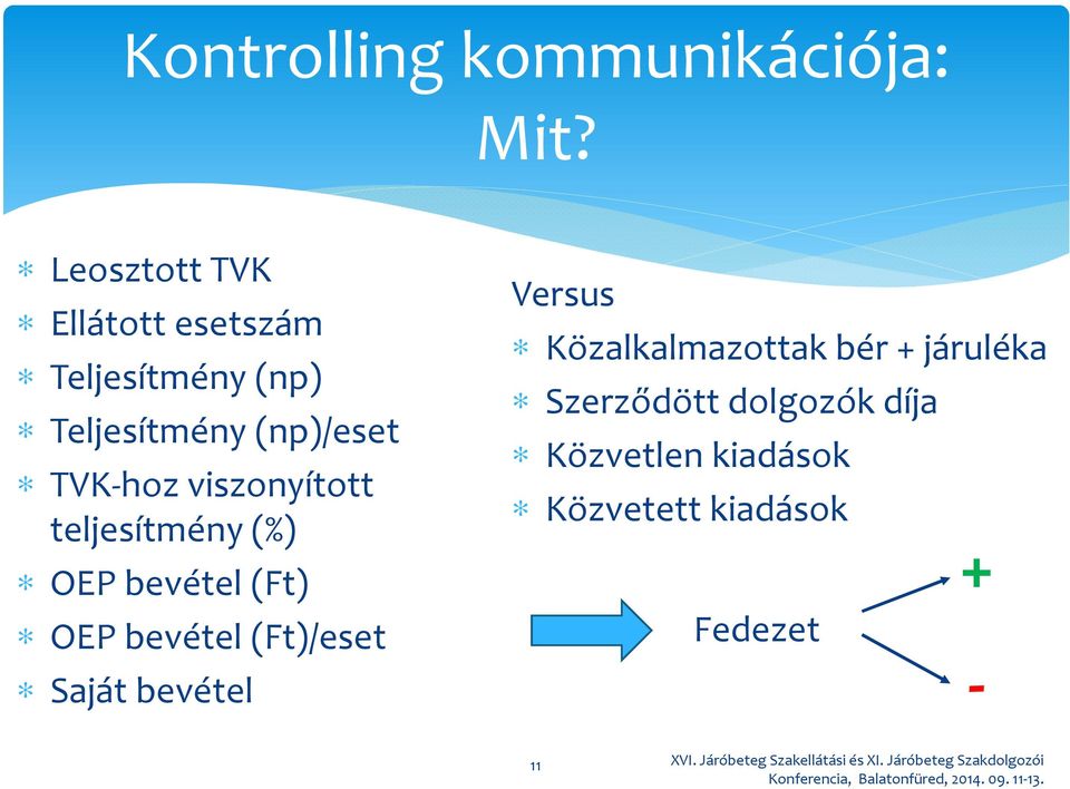 TVK-hoz viszonyított teljesítmény (%) OEP bevétel (Ft) OEP bevétel (Ft)/eset