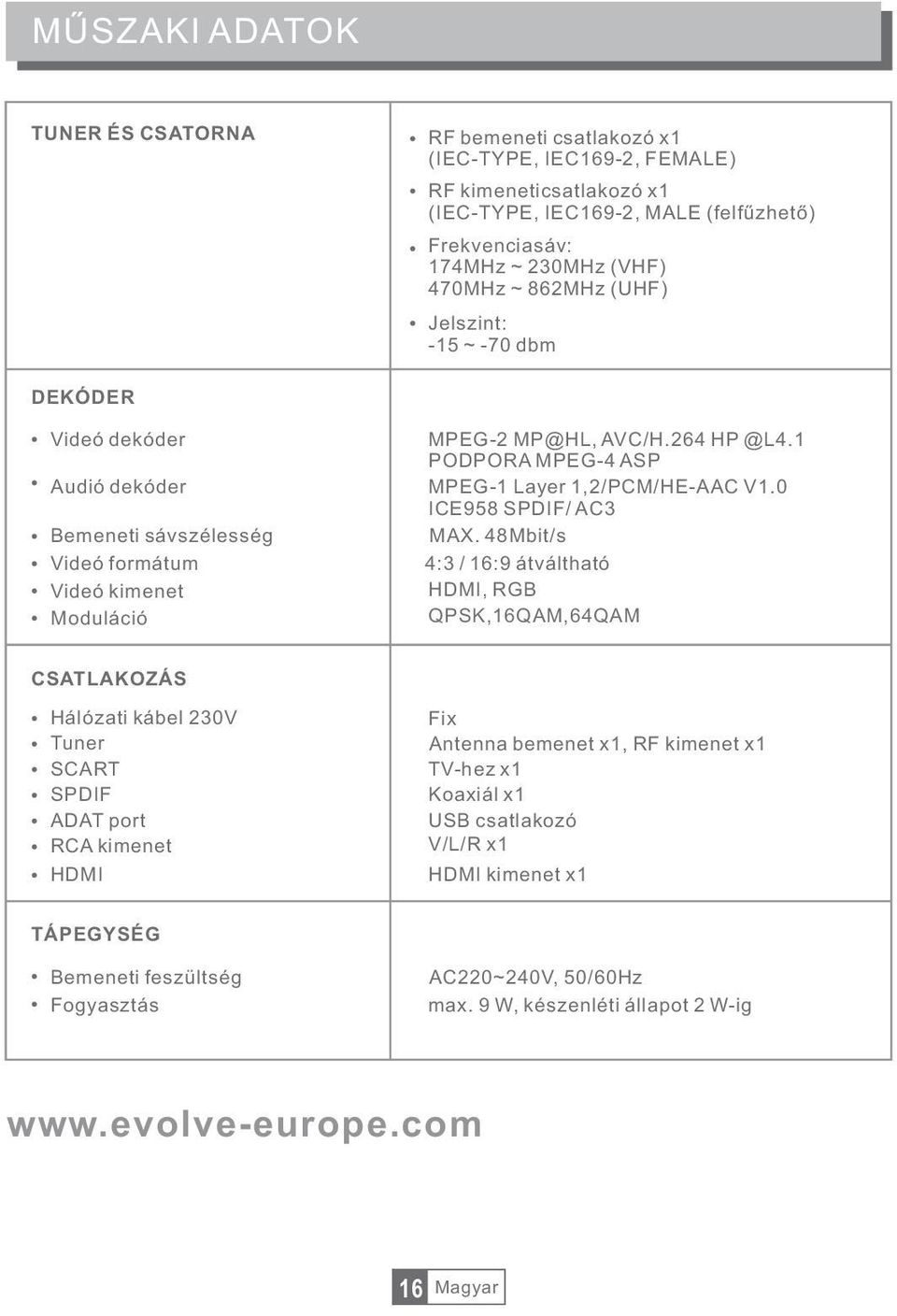 1 PODPORA MPEG-4 ASP MPEG-1 Layer 1,2/PCM/HE-AAC V1.0 ICE958 SPDIF/ AC3 MAX.